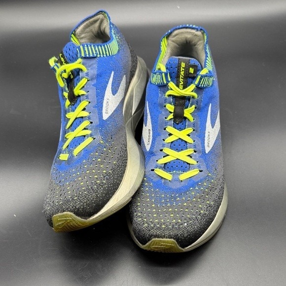Brooks Men's Levitate 2 Running Shoes Blue Yellow Lace Up Athletic Sneakers, 9.5 - Picture 2 of 7